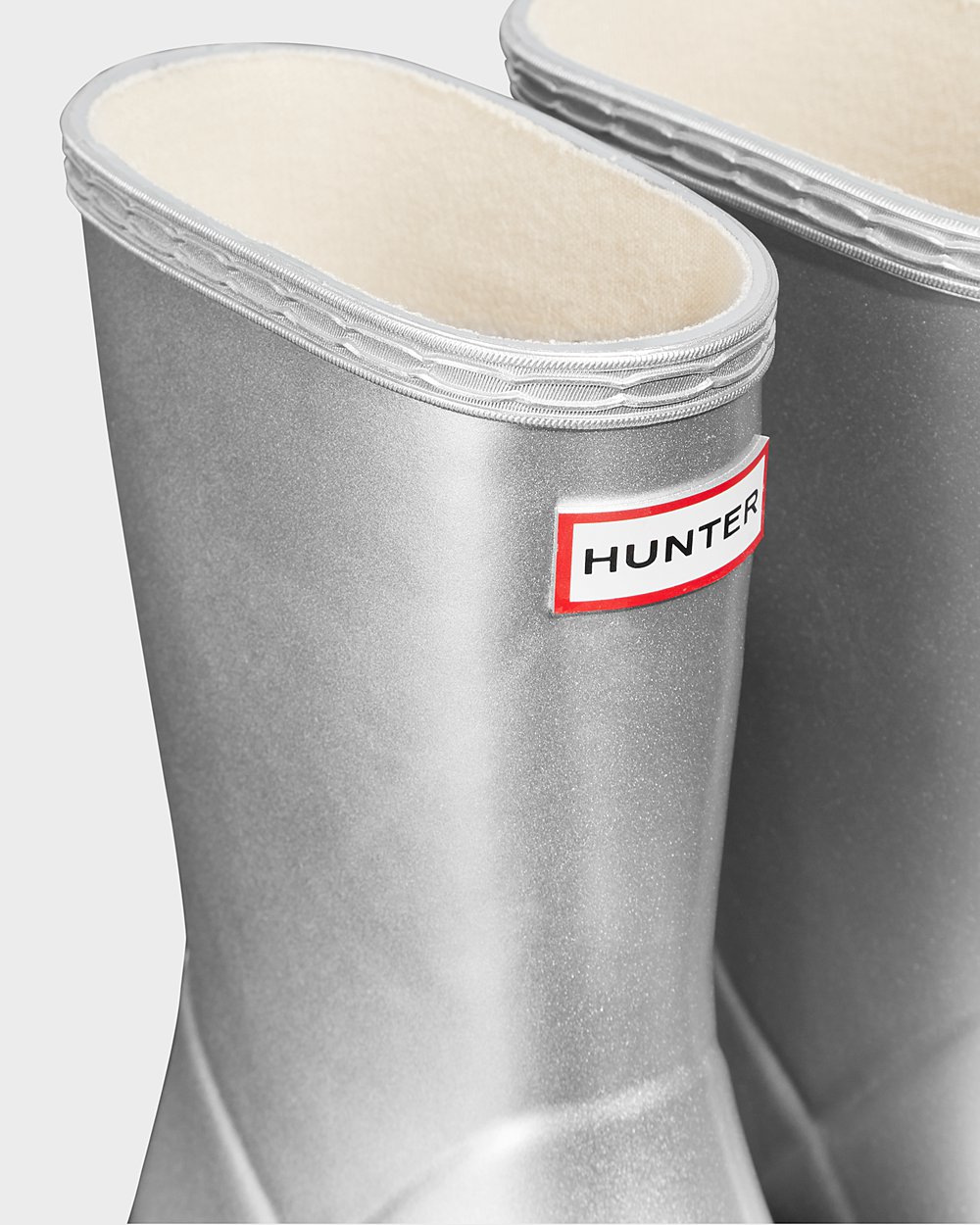 Bottes de Pluie Hunter Original First Classic Metallic Enfant Argent OKQRPAC-31